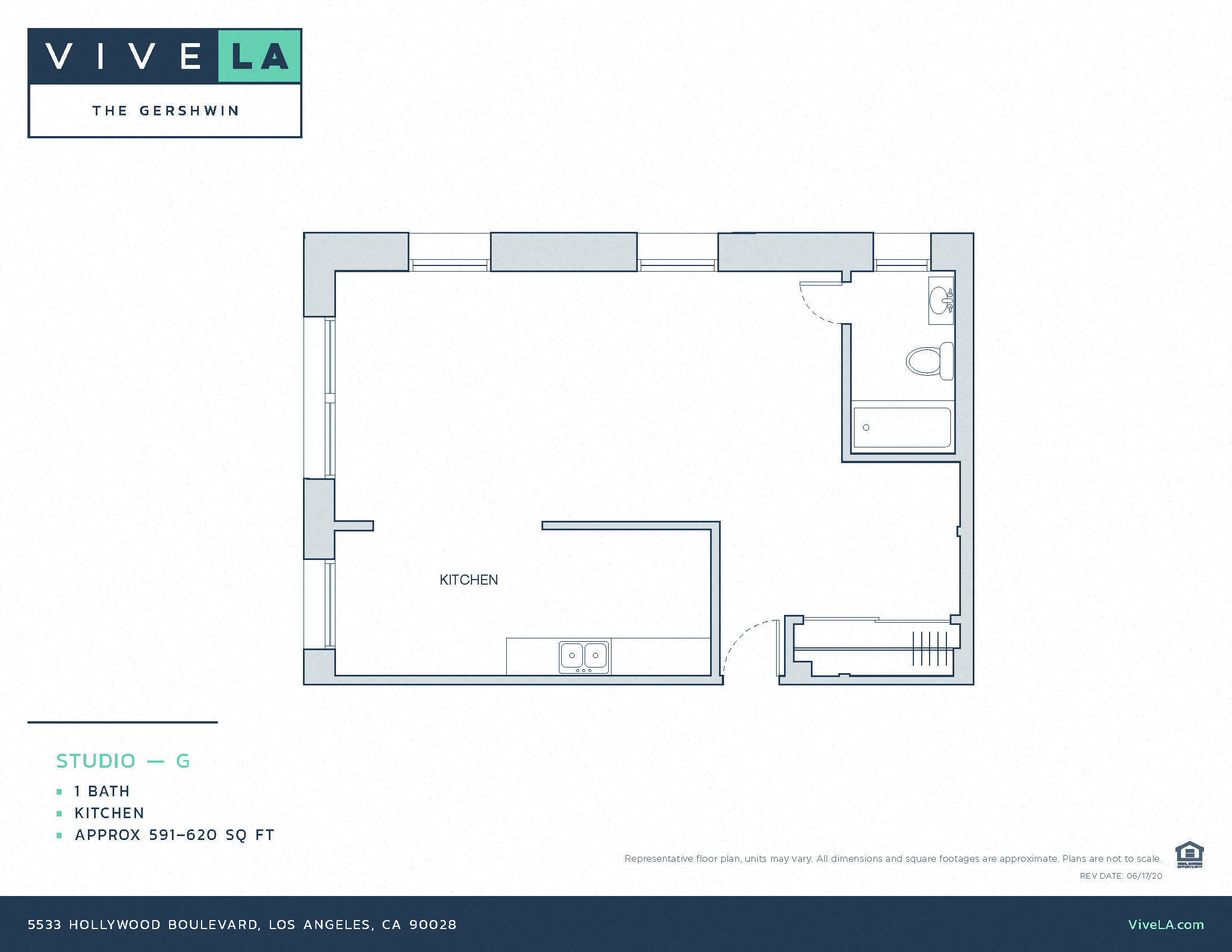 The floor plan for unit 201